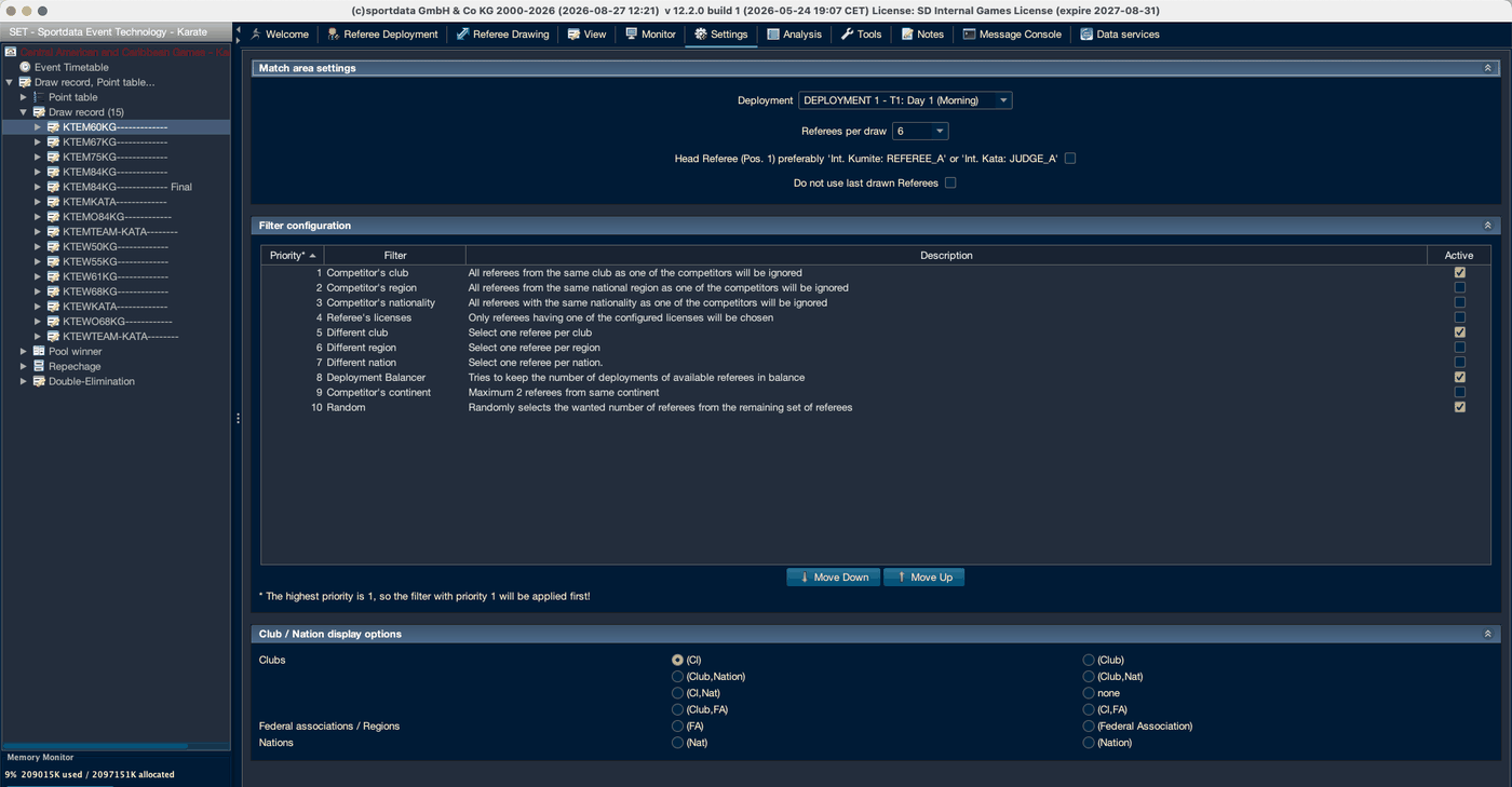 The Settings tab