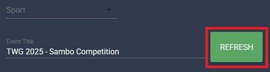 Event Title field with a green REFRESH button