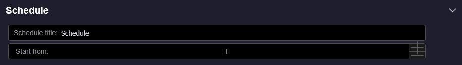 Schedule panel with schedule title field