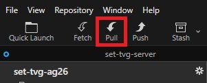 Fork toolbar with no pending updates over the Pull button